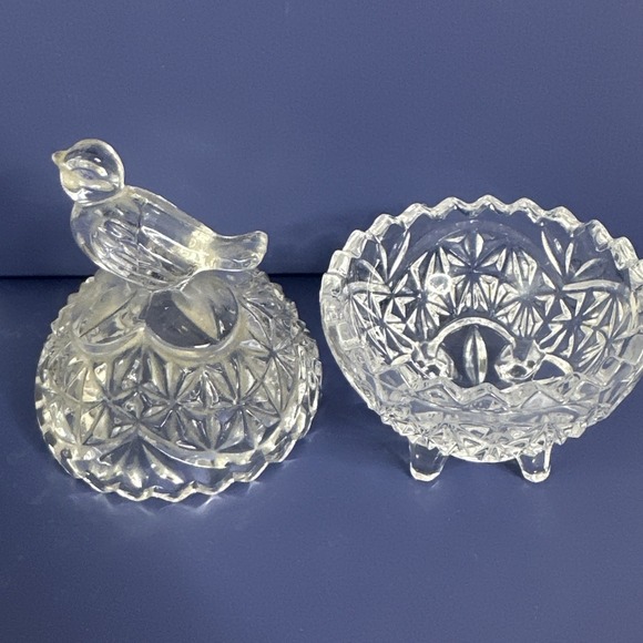 Vintage Hofbauer Byrdes Collection Lead Crystal Covered Dish Bowl Etched Birds - Picture 3 of 6